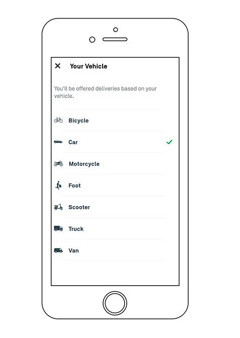 postmates fleet app change vehicle type 