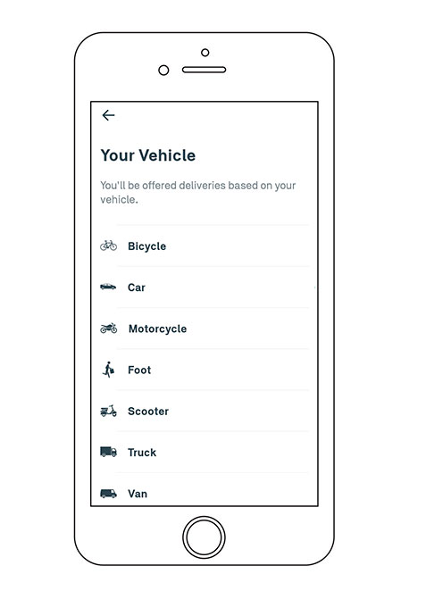 How to change vehicle type postmates APP