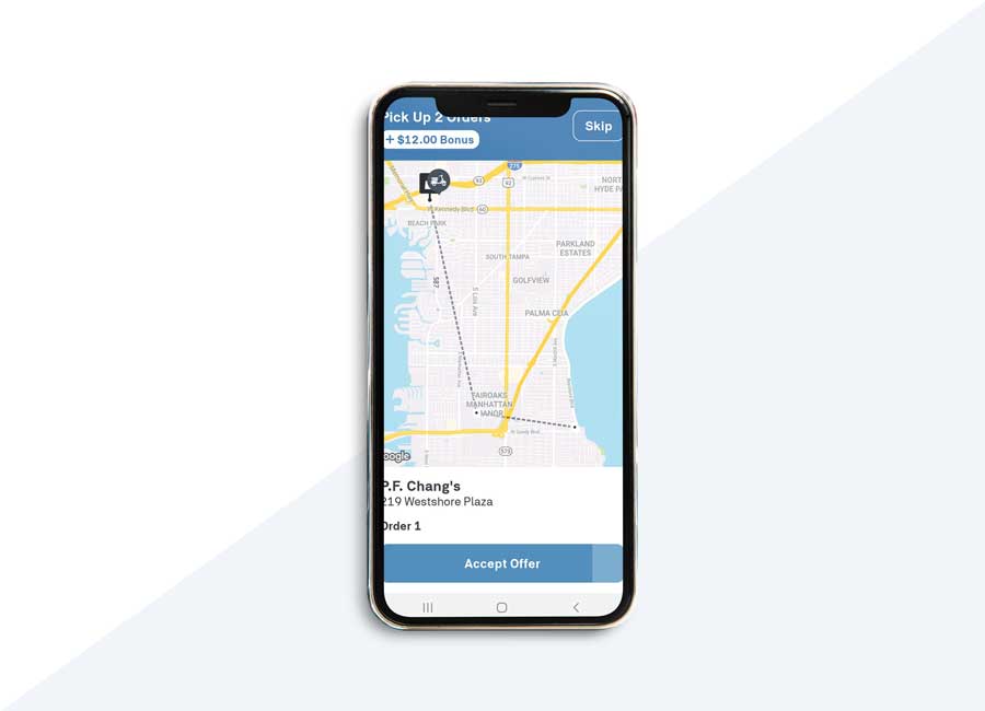 accept or skip order Postmates Fleet App