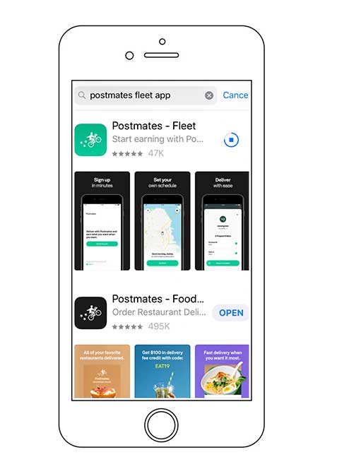 postmates fleet card apple pay