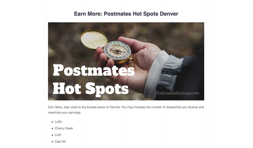 finding Postmates Hotspots in postmatesbonus website