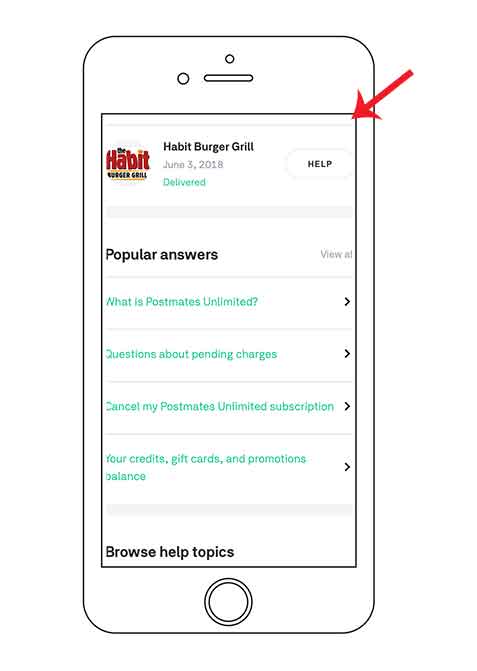 postmates customer in app support