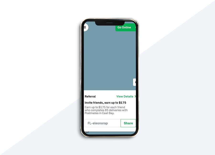 postmates incentive referral bonus