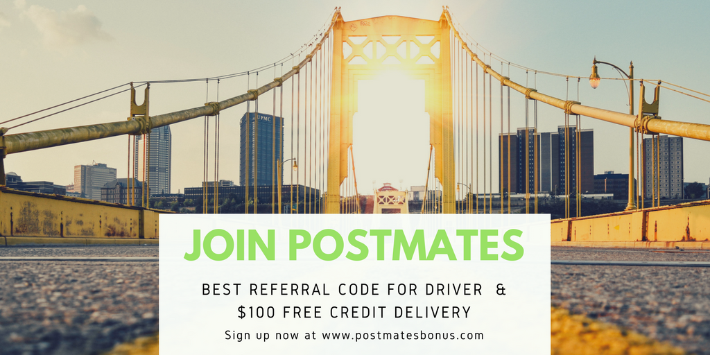 Postmates Best Signup Bonus Pittsburgh 2020 Up to 500