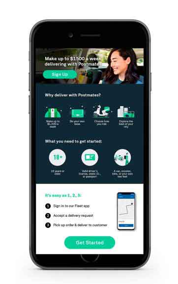 sign up for Postmates
